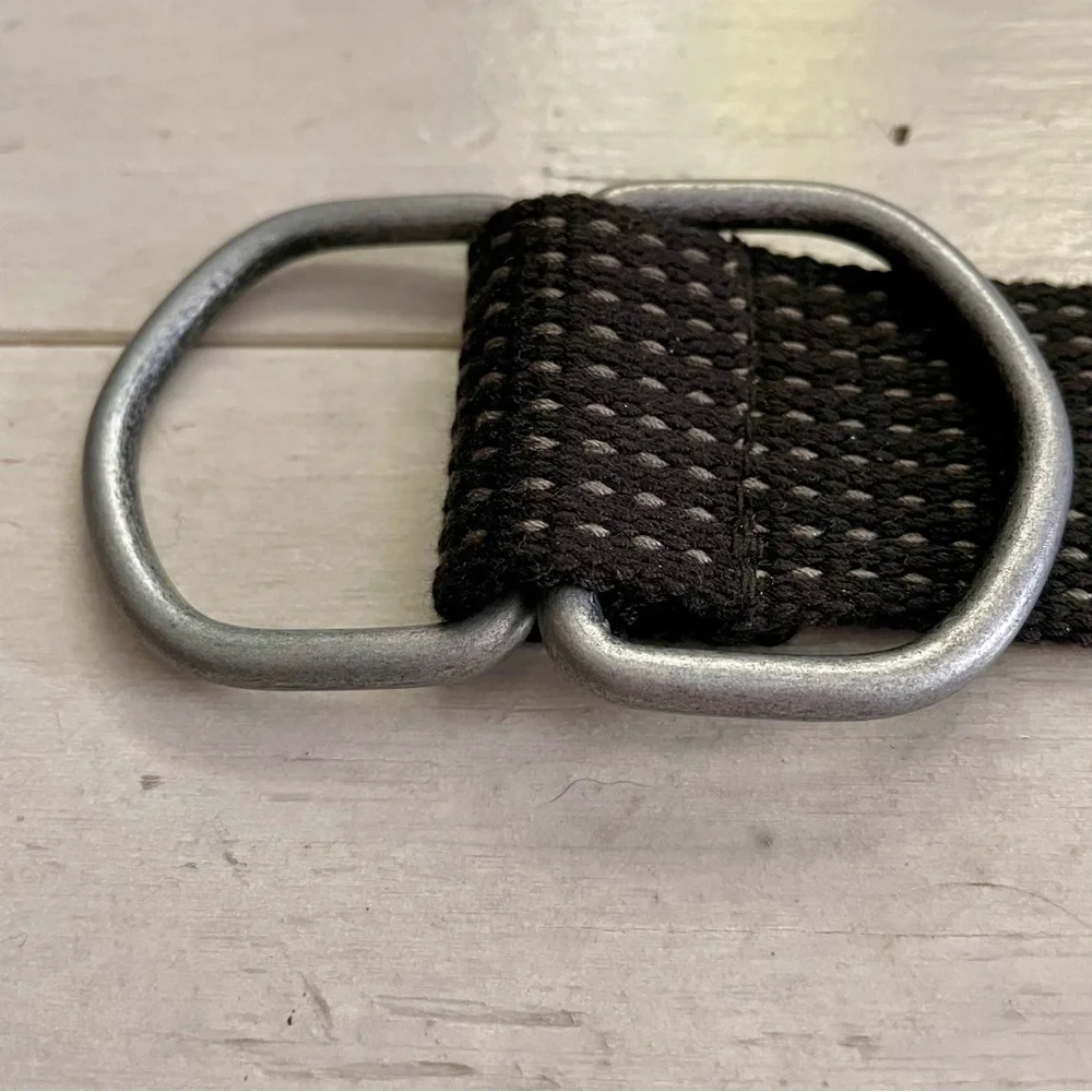 Black & Gray Woven Belt D-Ring Buckle Unisex Dekko Accessories Ltd 47”x 1 3/8”